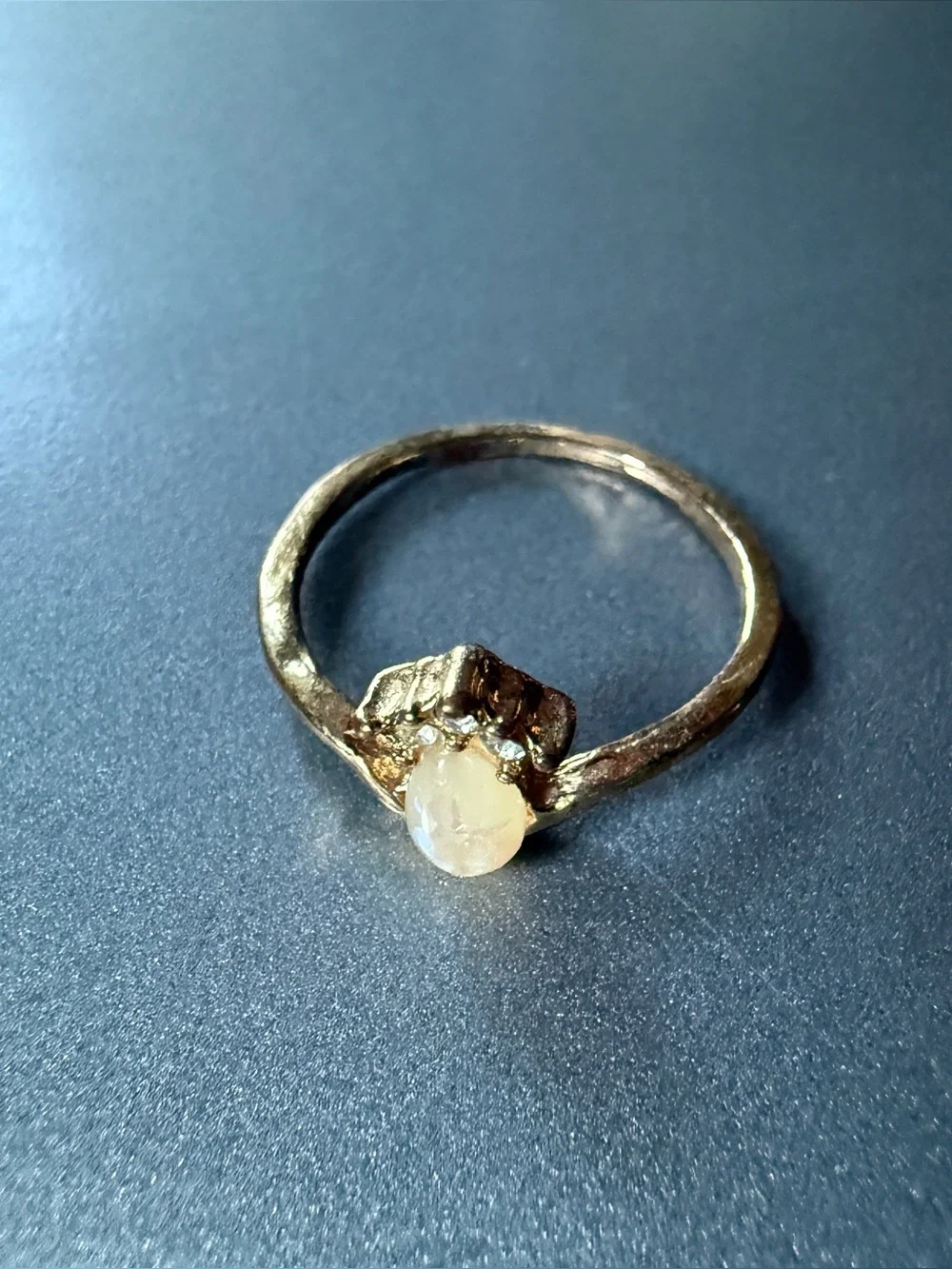 Opal Diamond V Band Wishbone Ring Size 6.5